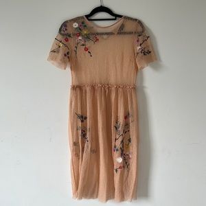TOPSHOP Mesh Floral Detail Dress